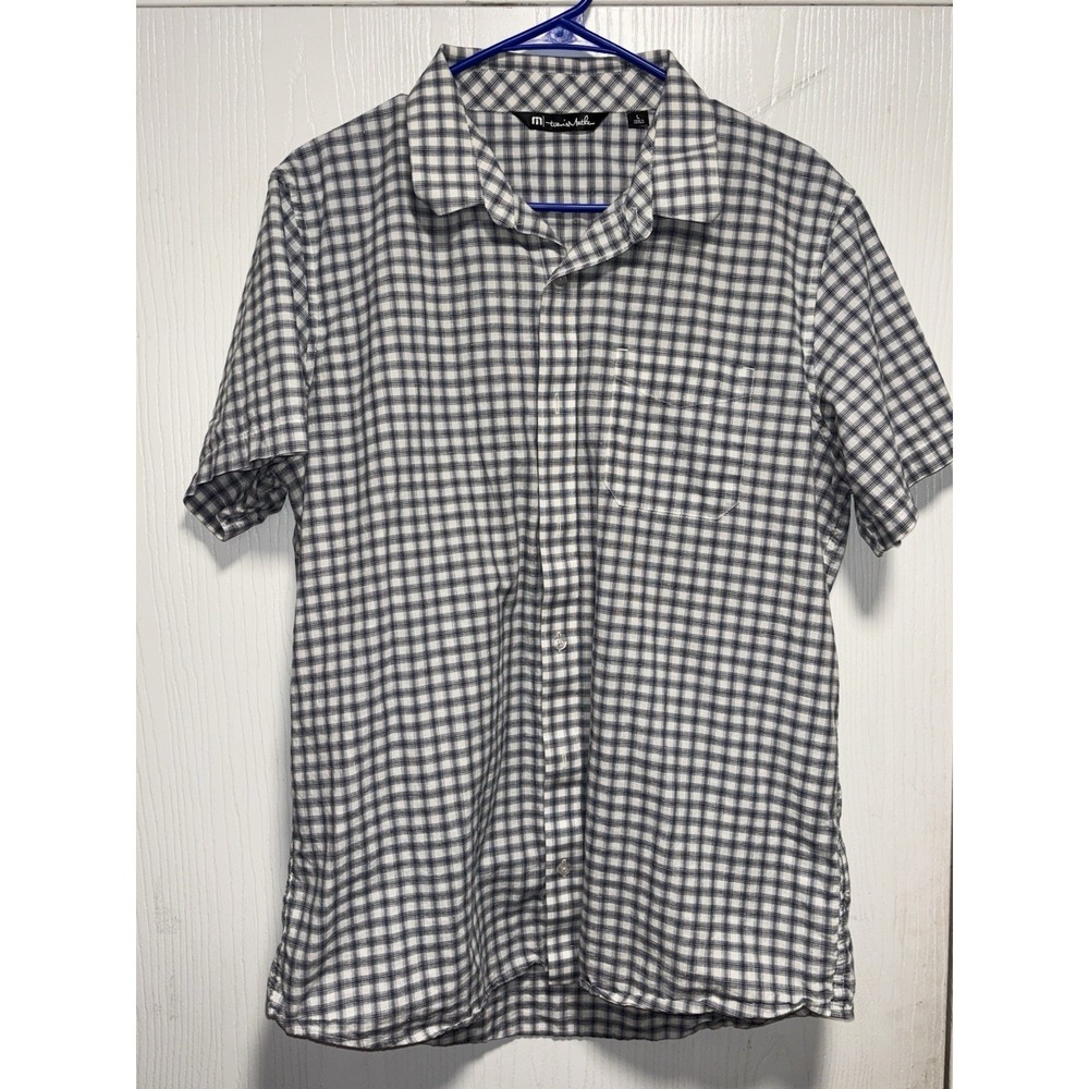 Travis‎ Mathew Flannel Button Up Long Sleeve Shirt Men's Large Gray